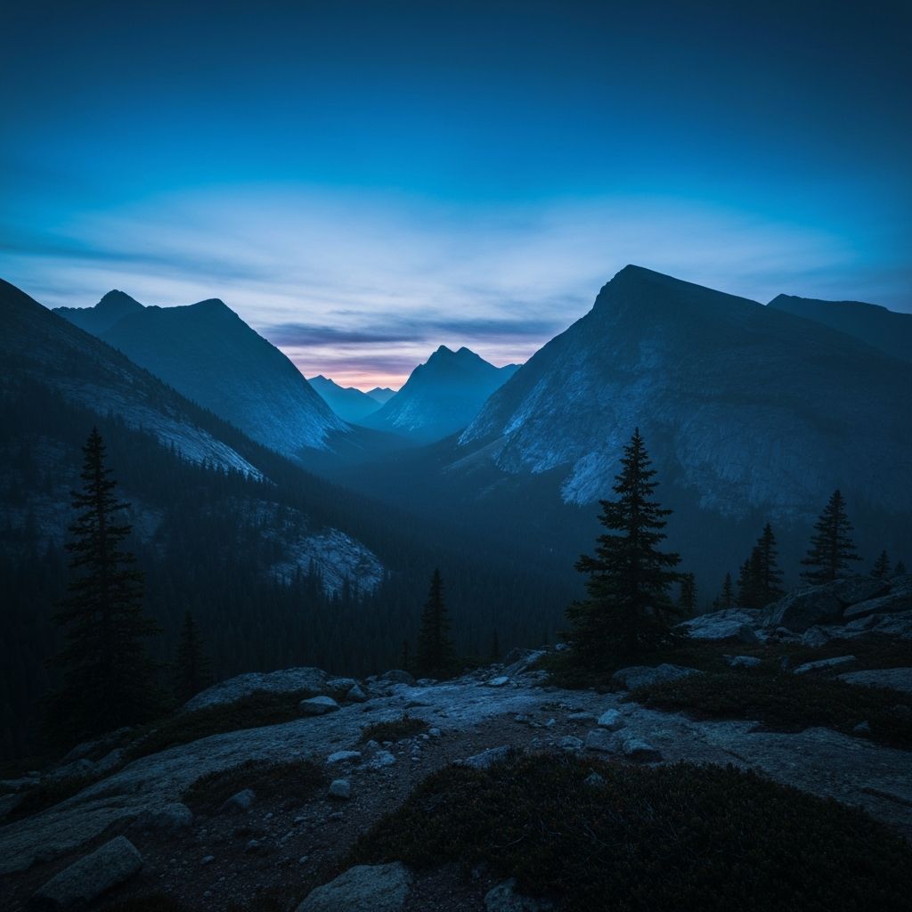 Off-grid landscape at dusk